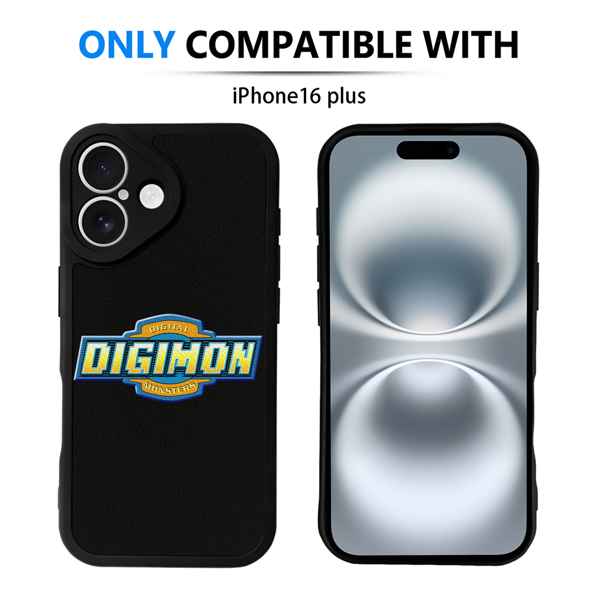 （画像用） Digimon デジタルモンスター/デジモン 【iPhone 16シリーズ対応】シリコンスマホケース（レザー調） 材質：シリコン